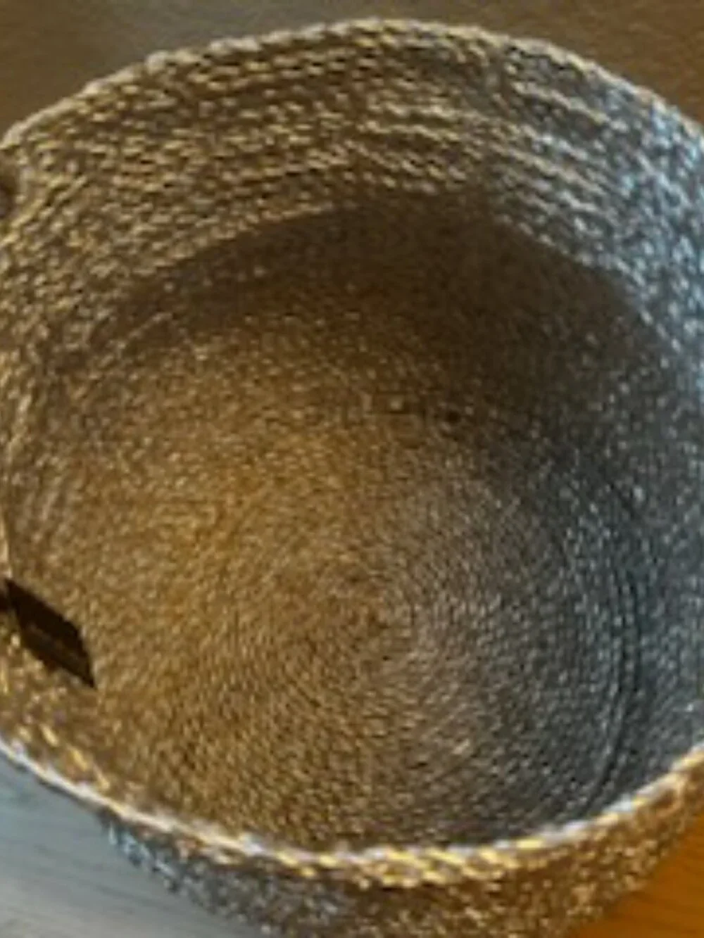 Metallic Woven Storage Basket With Sturdy Handles